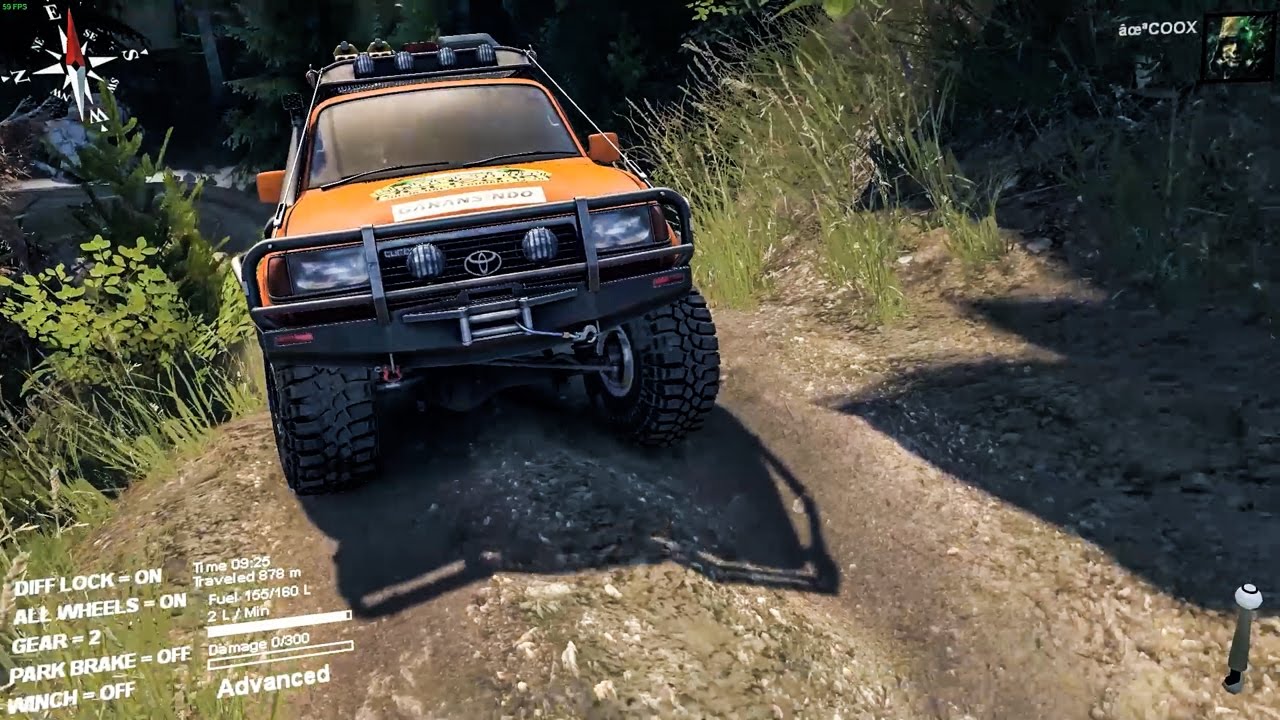 Toyota Land Cruiser fj80 exploring Black Diamond forest-Spintires part 1/3