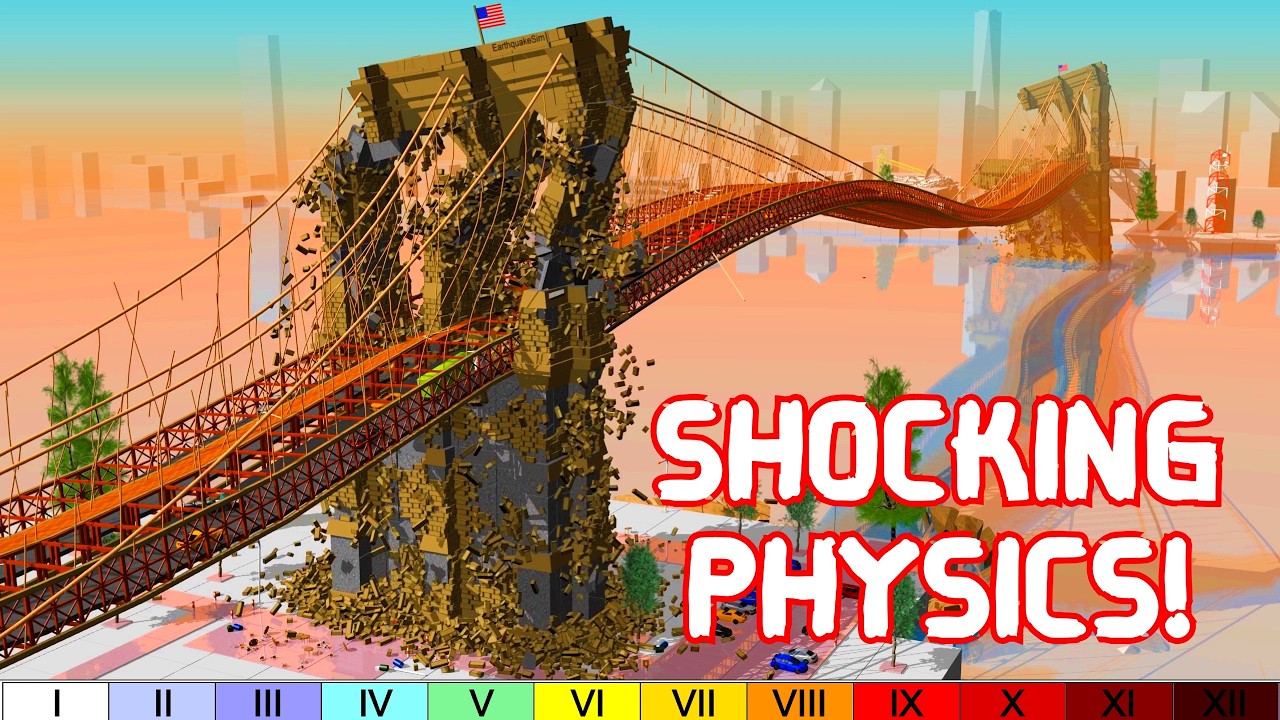 3D Brooklyn Bridge: Earthquake Destruction Simulation!