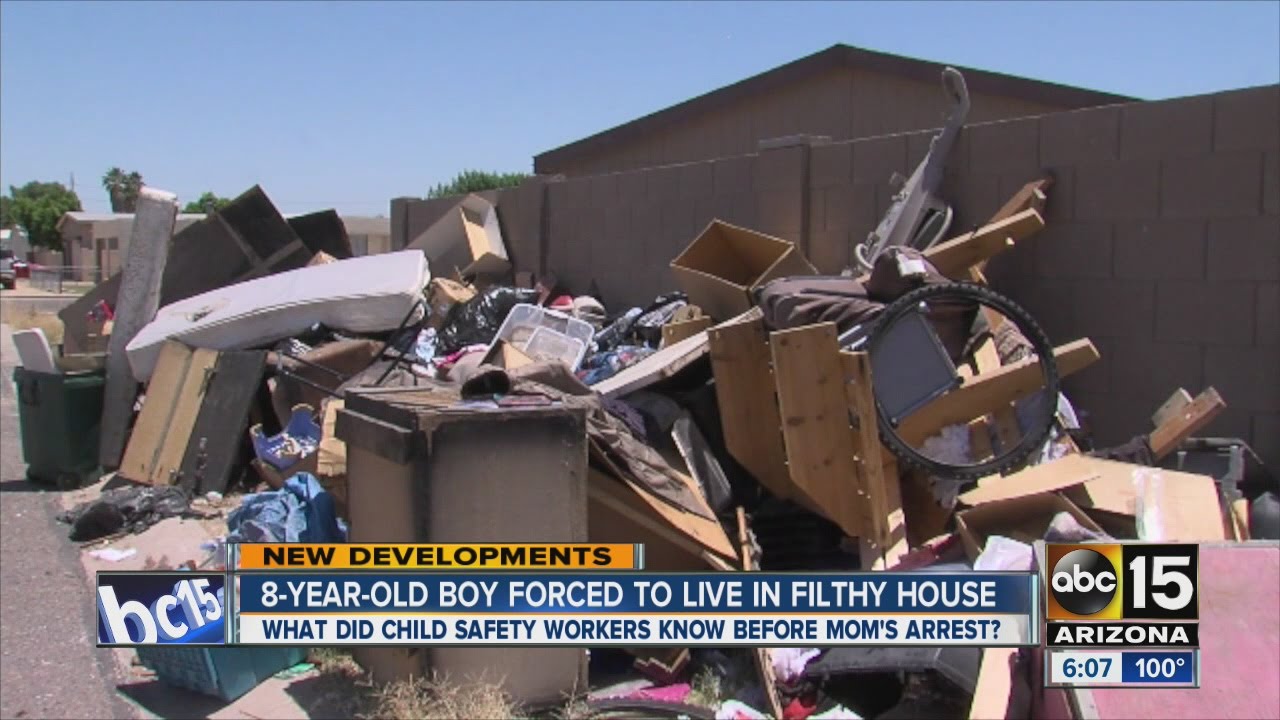 Boy found living in filthy house
