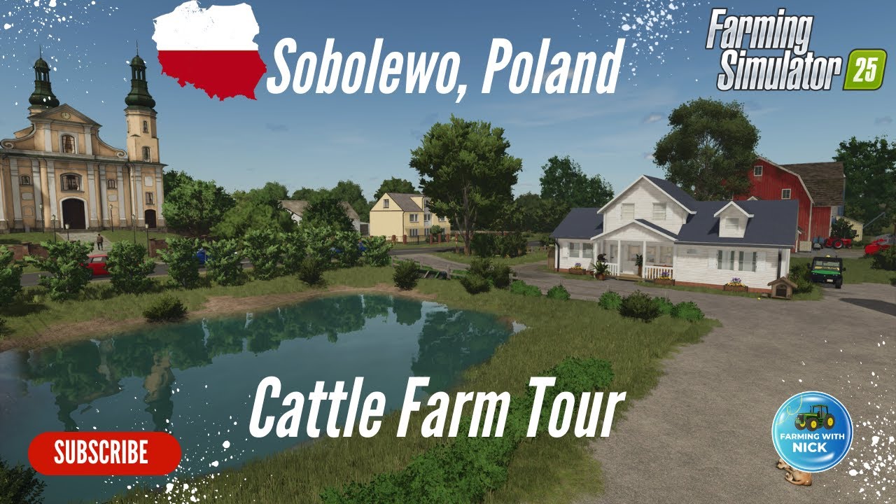 I Created a Small Scale Cattle Farm on the map Sobolewo, Poland