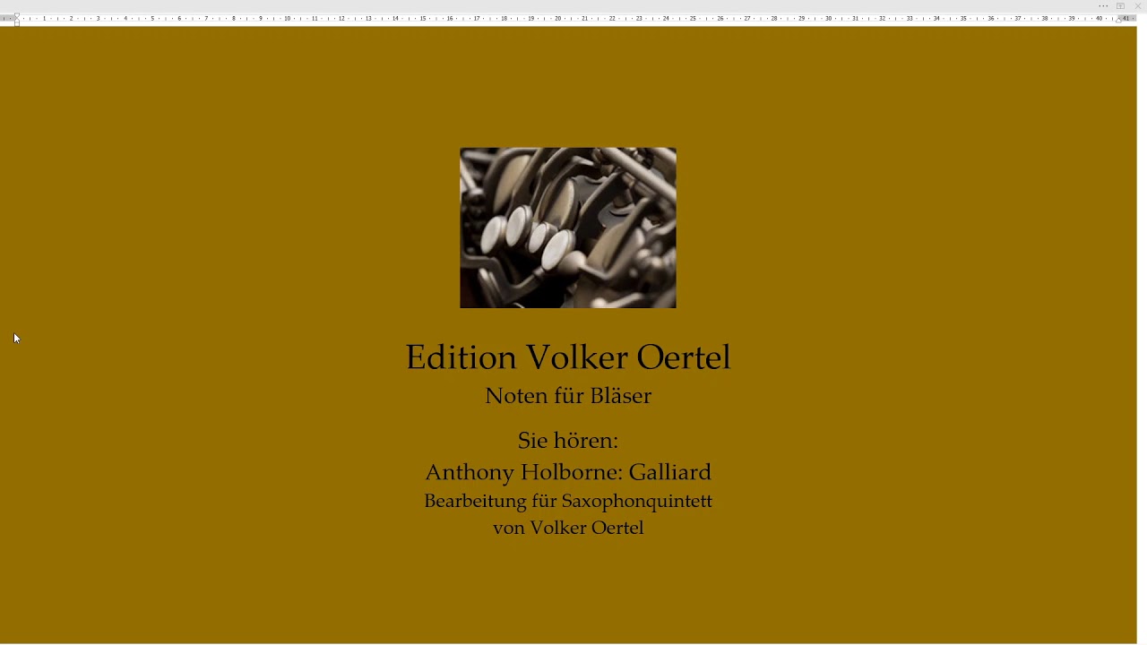 Anthony Holborne: Galliard Saxophonquintett