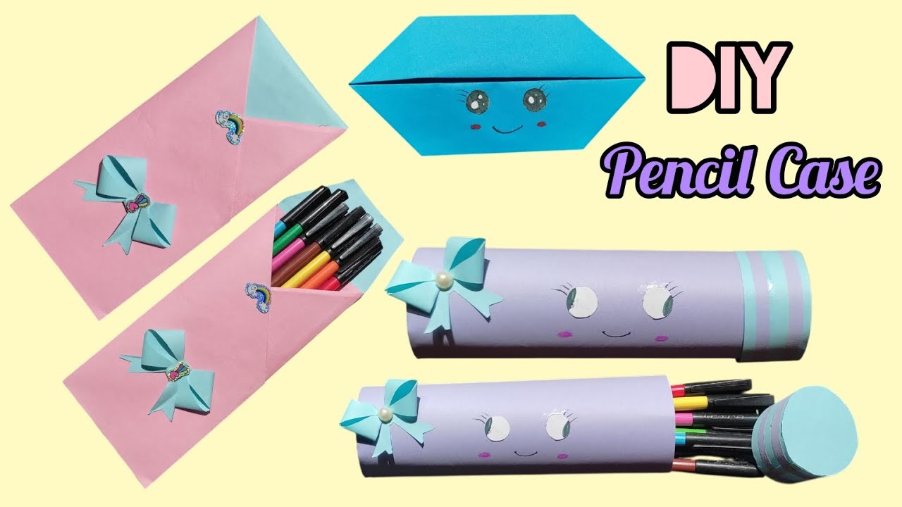 I Made Three Pencil Cases With Paper | How to Make a Pencil Box | Paper Craft | Pencil Box Craft 