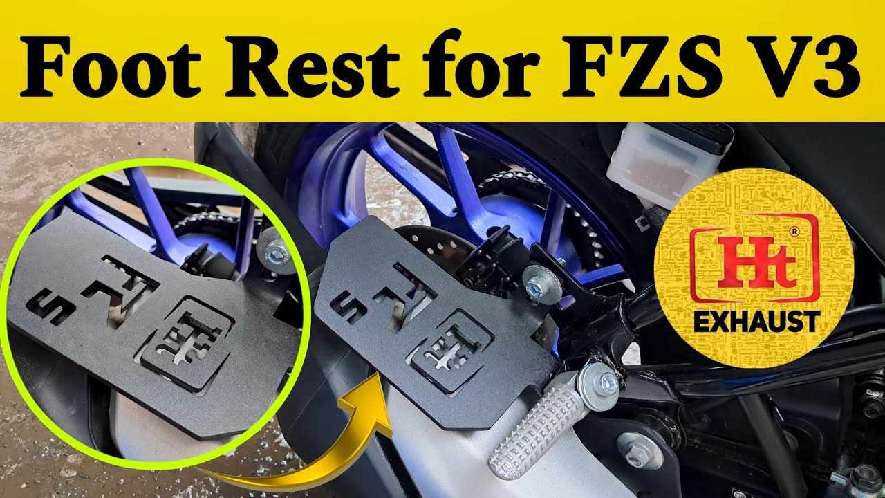 HT Exhaust Foot Rest for Yamaha FZS V3 | Unboxing, Installation and Review | Modification