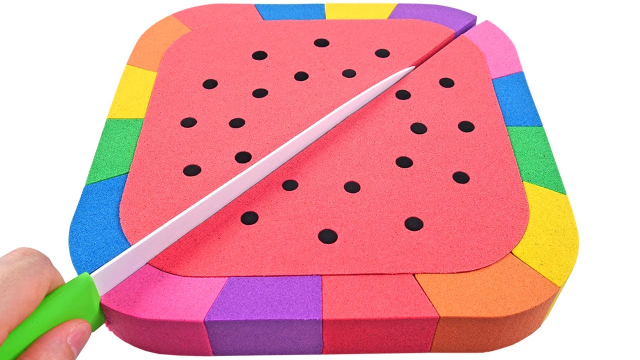 Satisfying Video | How To Make Watermelon with Kinetic Sand Cake Cutting ASMR RainbowToyTocToc