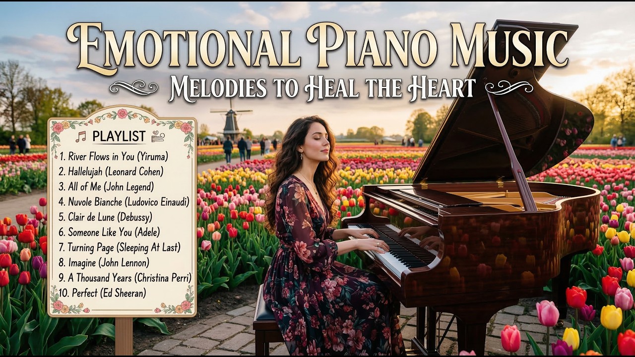 Emotional Piano with Tulips 🌷🎹 | Beautiful Female Pianist & Relaxing Melodies
