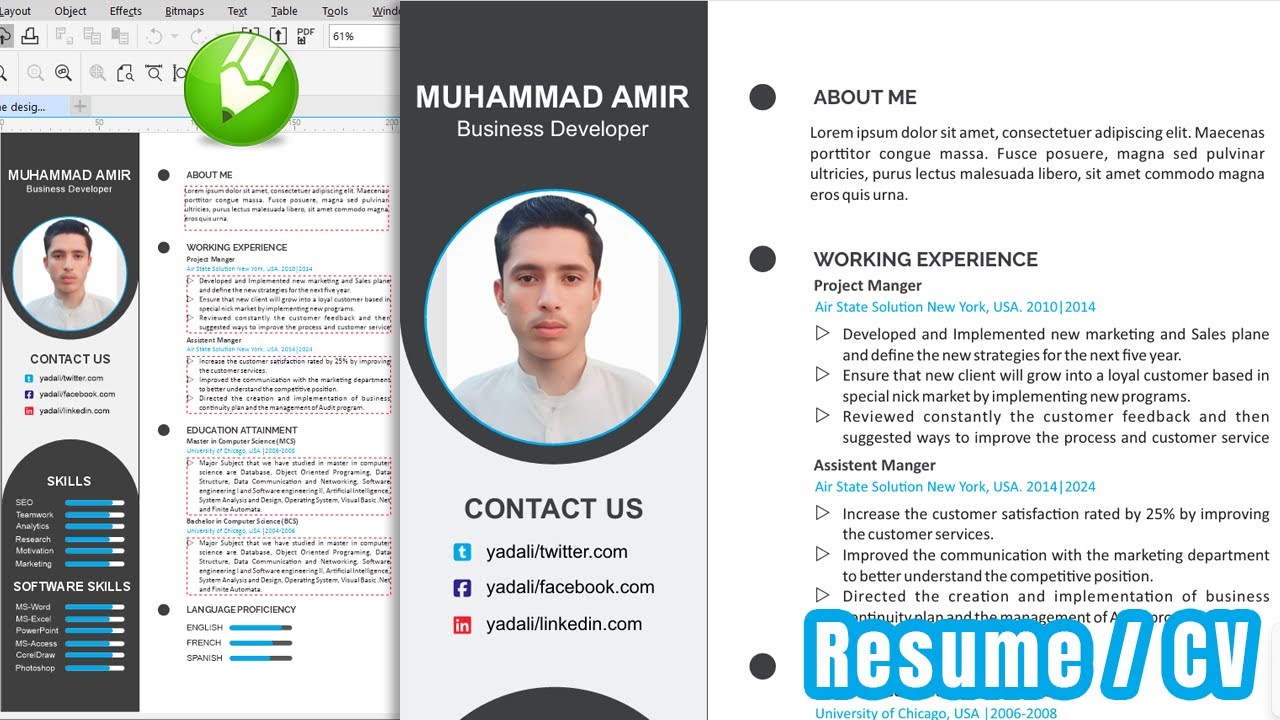 How to Create a Resume in CorelDraw || Create a Resume in CorelDraw like a PRO in 2025!