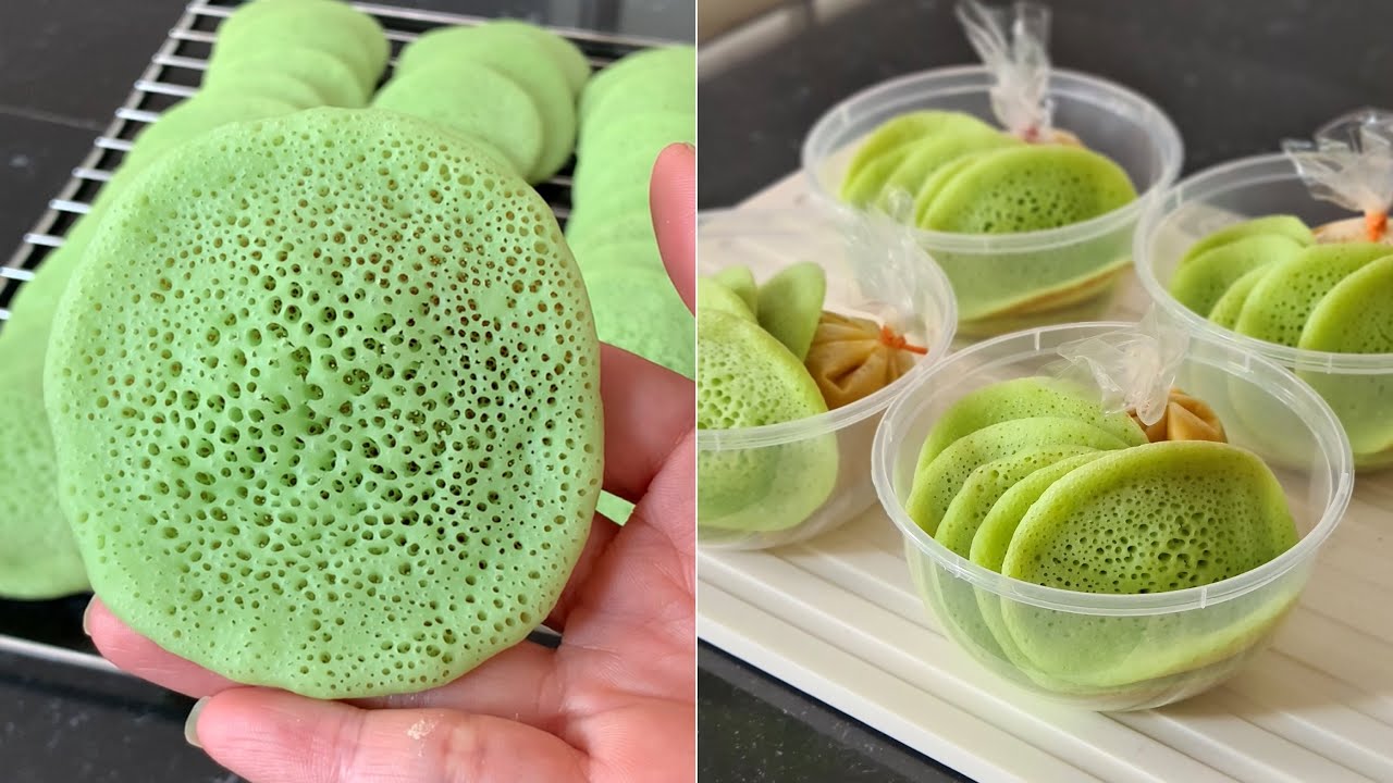 Ide jualan jajanan pasar, gak punya cetakan tetap bisa buat. Resep Serabi Pandan Kuah Kinca