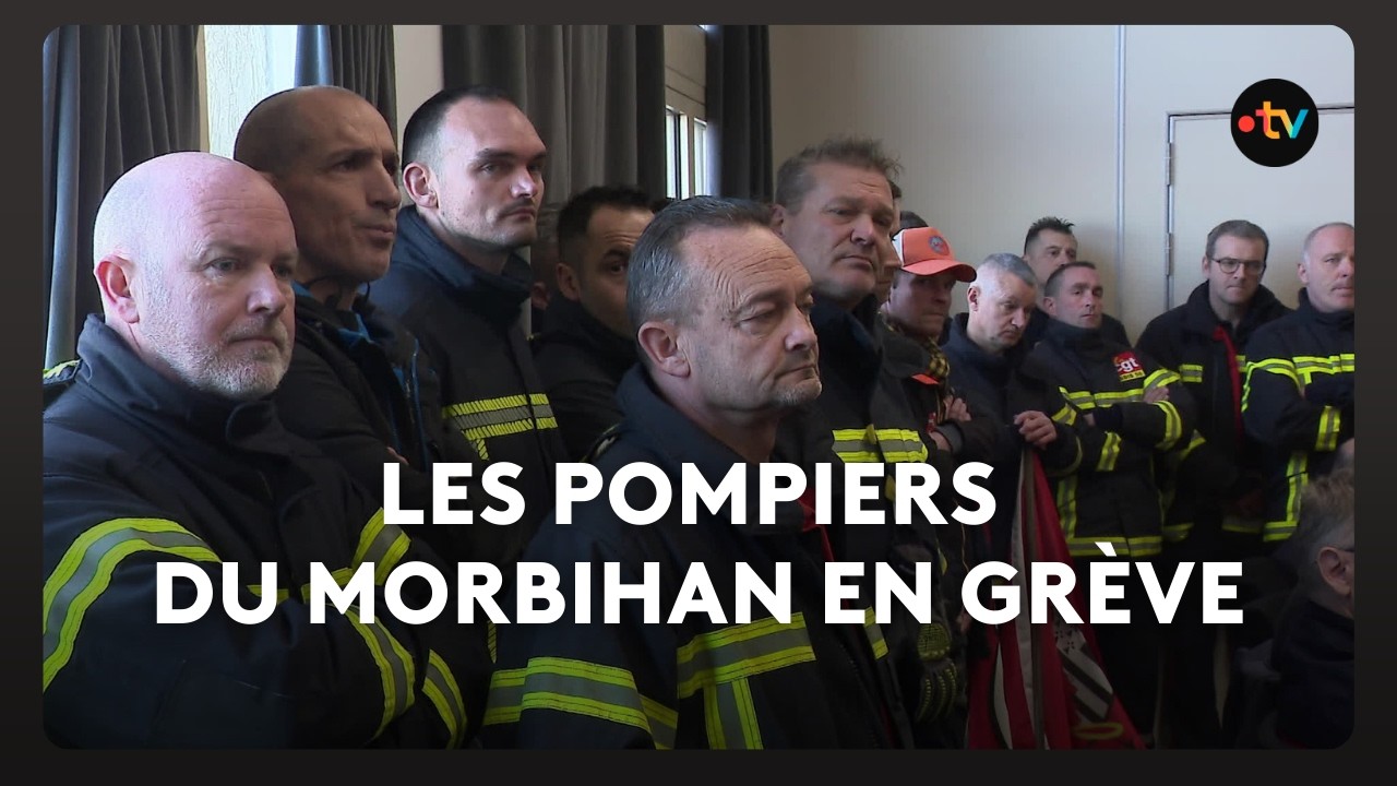 Les pompiers du Morbihan en grève