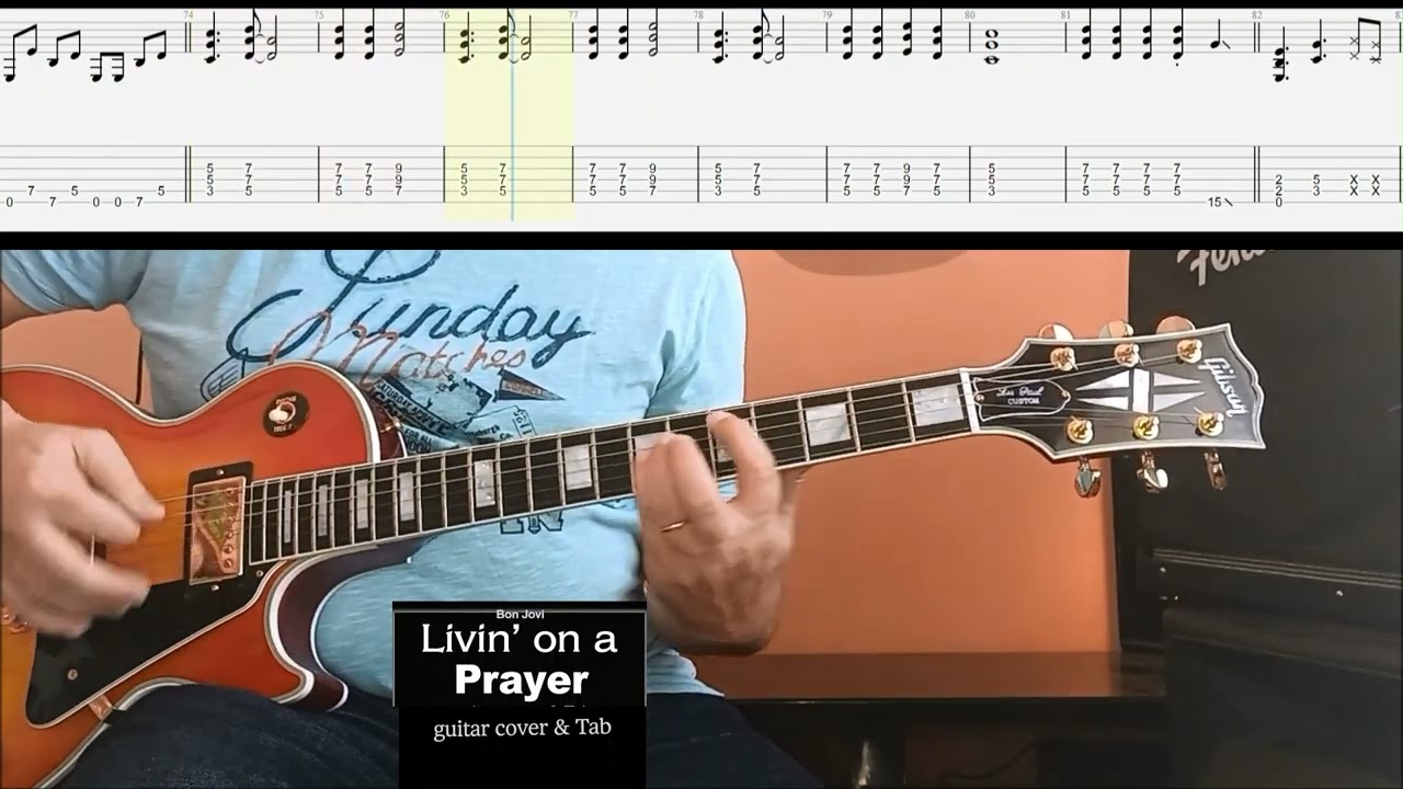 Bon Jovi cover Guitar and Tab Livin' on a Prayer