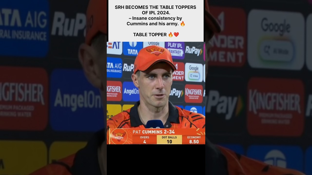 Cummins Leads SRH to No.1 Spot 🚀