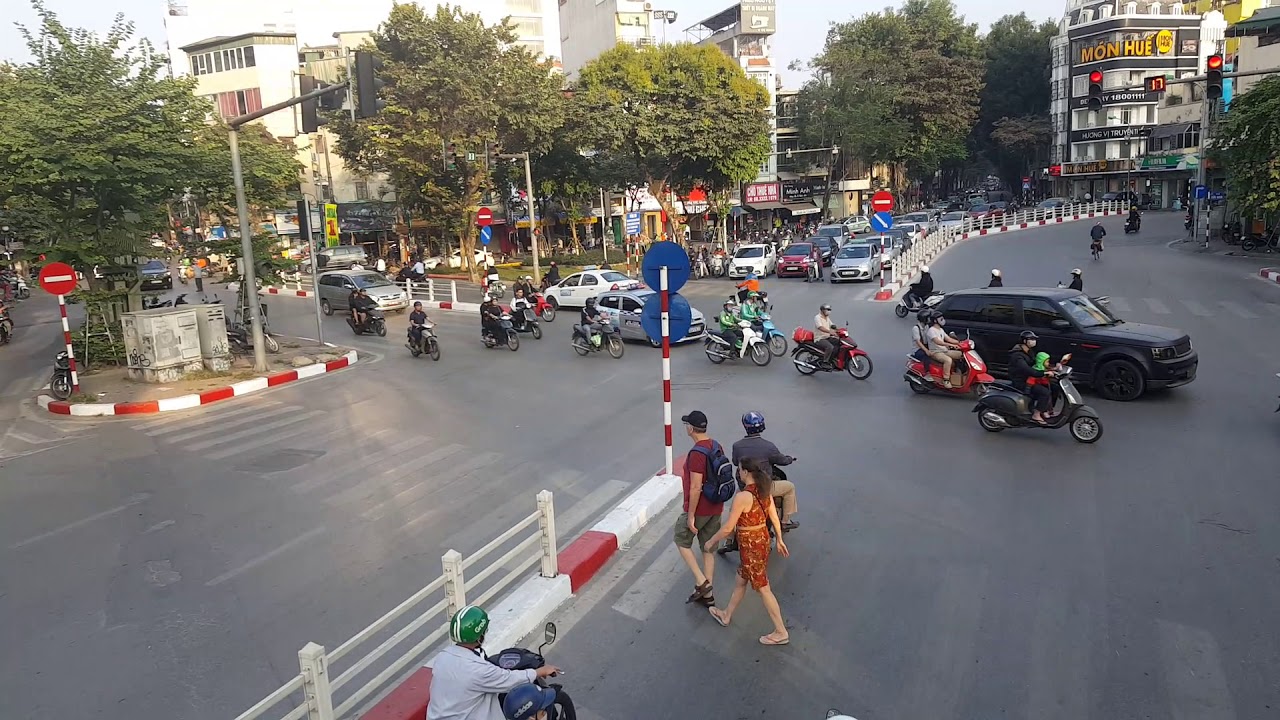 Traffic in Hanoi (central streets), Vietnam, 16.12.2019