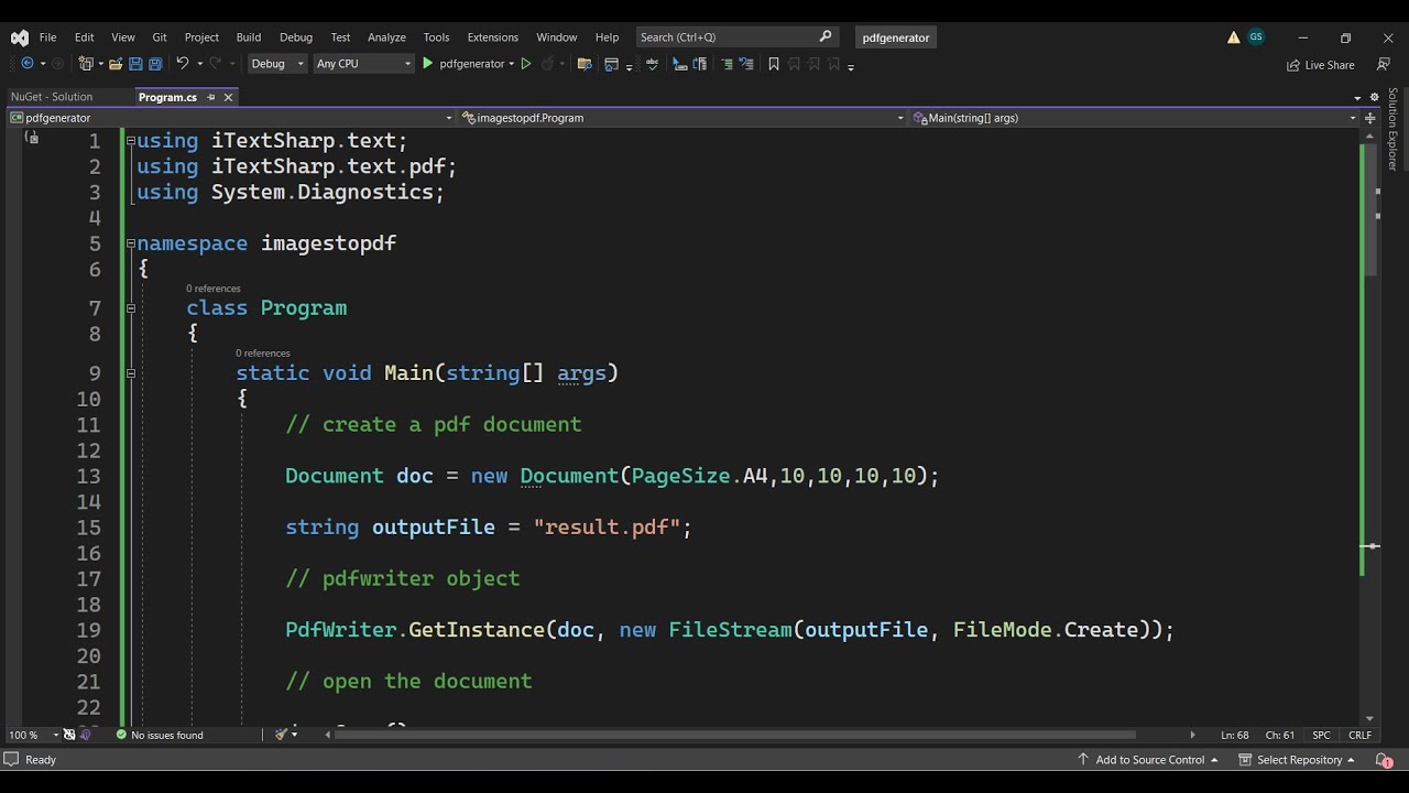 C# .NET Project to Add Multiple Images in PDF Document Using iTextSharp Library