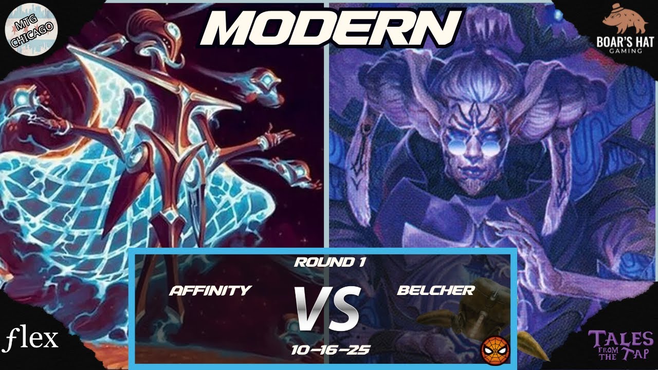 Affinity против Mono Blue Belcher [MTG Modern Round 1]