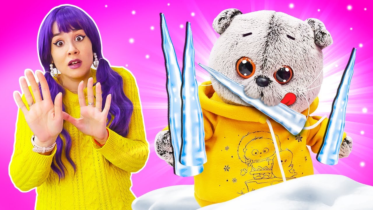 Кот Дымок наелся сосулек 🥶☃️ Видео для детей про мягкие игрушки