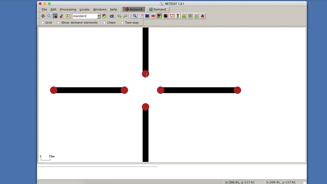 Netedit (SUMO) Converting an intersection into a roundabout
