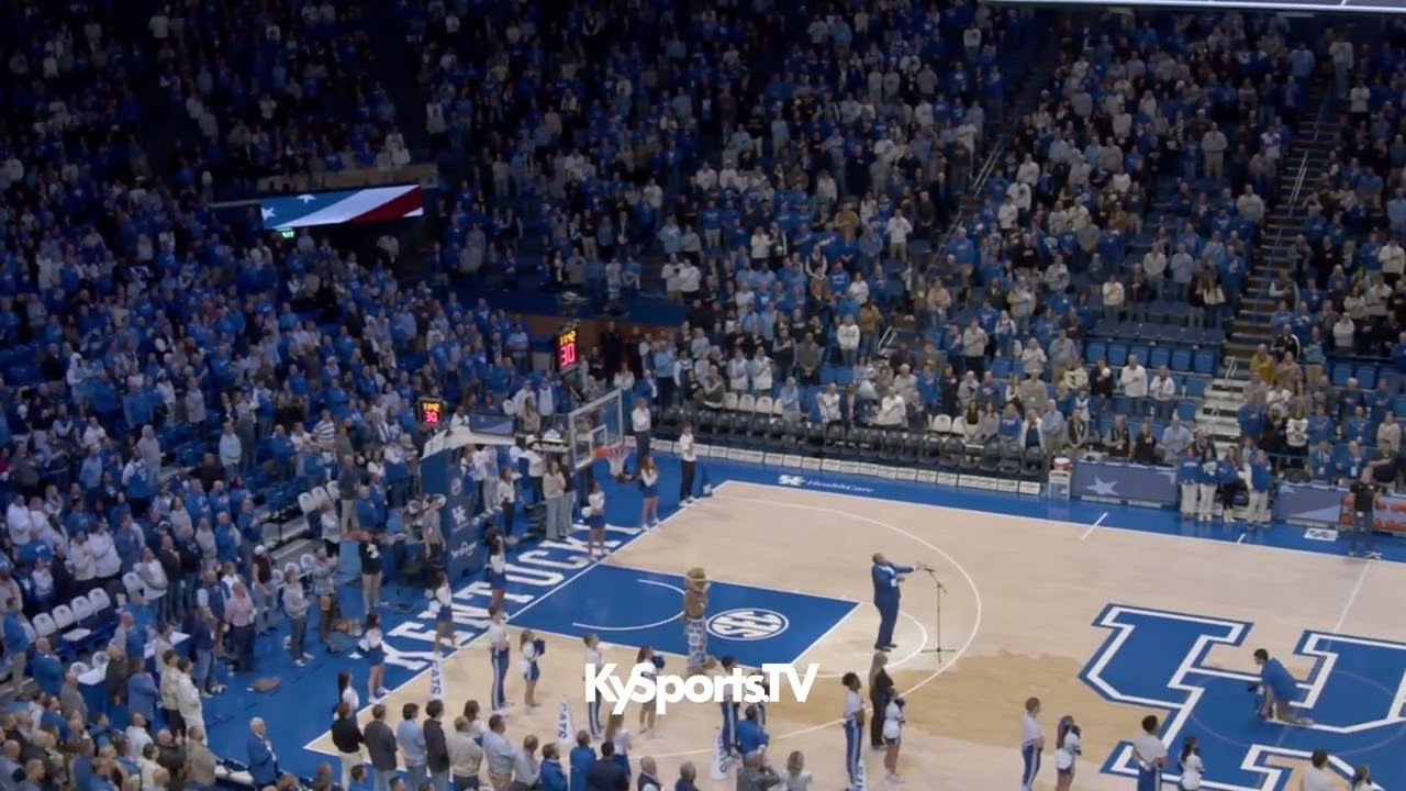 National Anthem at the North Carolina vs Kentucky Wildcats basketball led by Dr Everett McCorvey