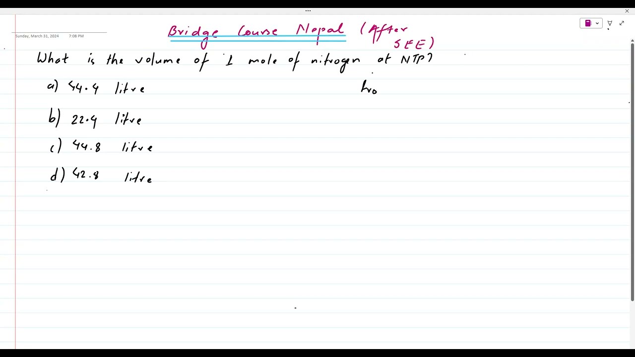 Moles| After SEE | Chemistry| Class 10 | Concept | Bridge Course Nepal | Nepal Online Class