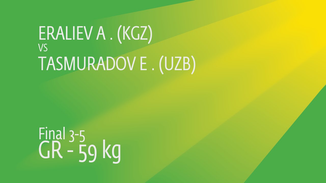 BRONZE GR - 59 kg: E. TASMURADOV (UZB) df. A. ERALIEV (KGZ), 13-8