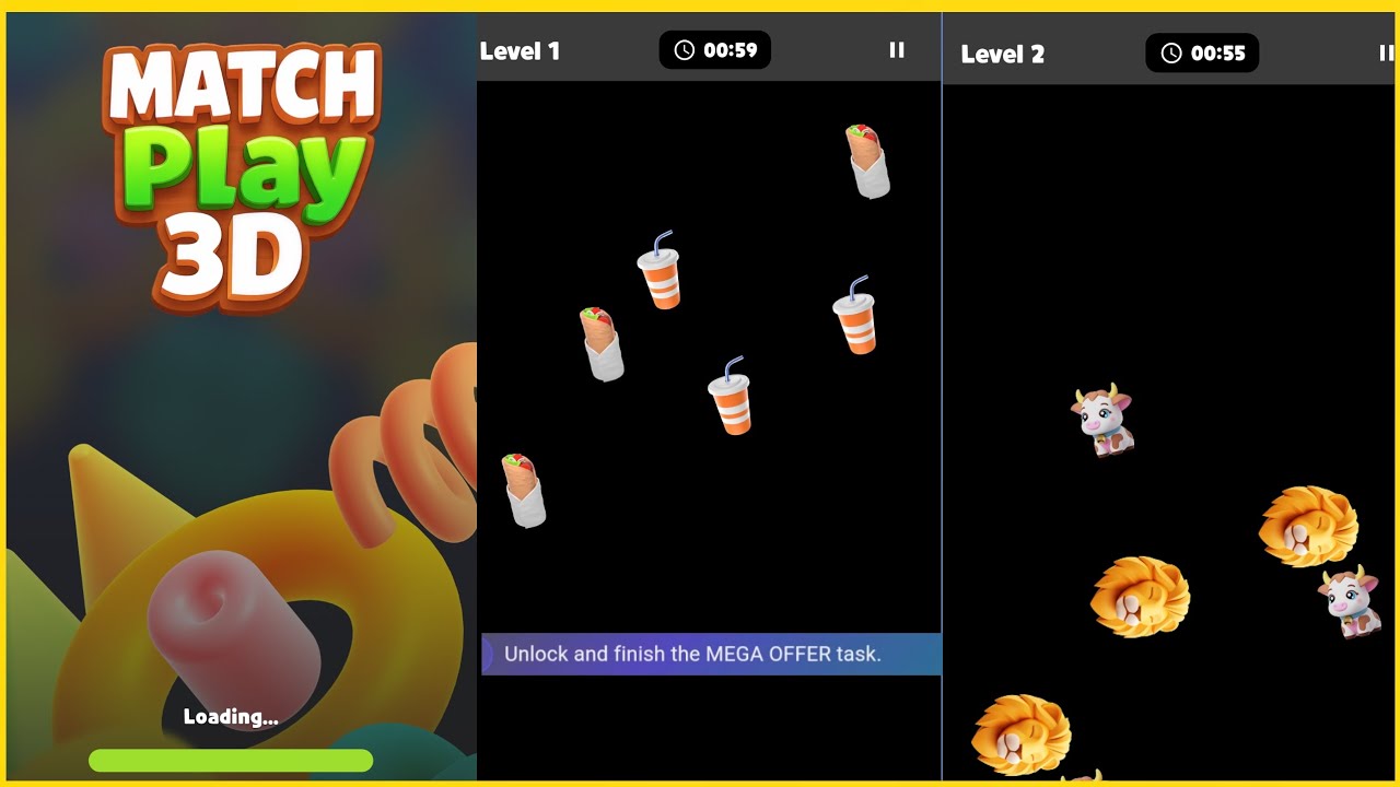 HOW TO UNLOCK MEGA OFFER MATCH PLAY 3D GAME ll MATCH PLAY 3D GAME LEVEL 2 