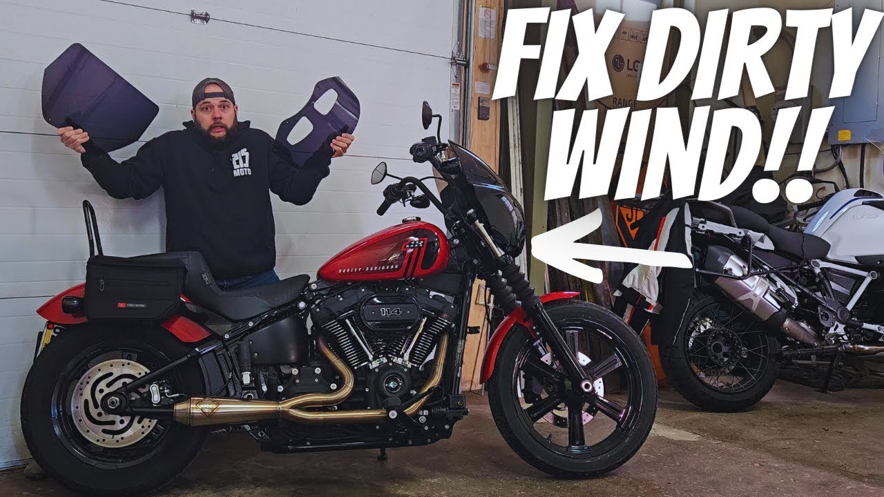 ЛУЧШАЯ защита от ветра с обтекателем Memphis Shades Road Warrior для Harley Street Bob 114!