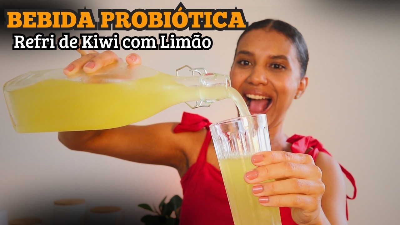 Substitua o Refrigerante por essa Bebida Probiótica de Kiwi com Limão de Fermentação Natural