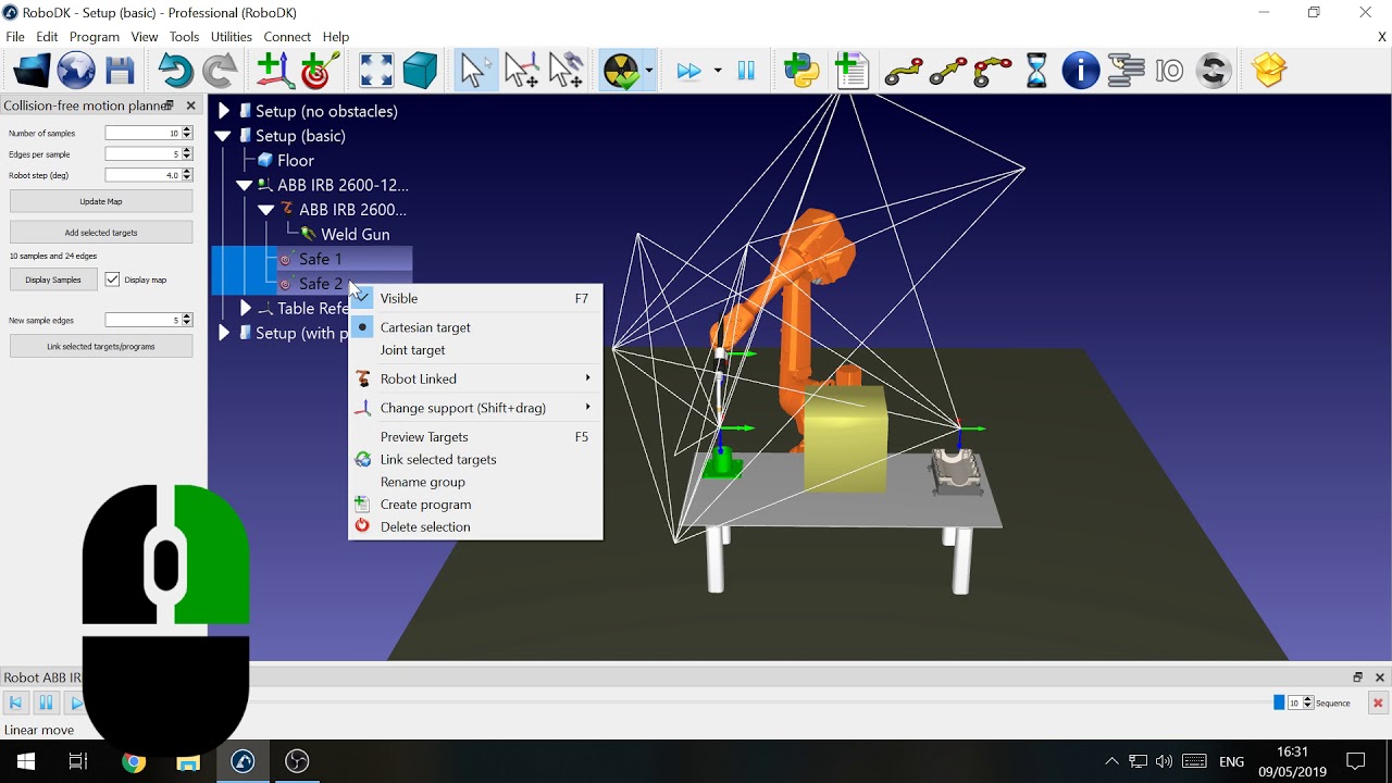 Collision Free Planner - PRM with RoboDK