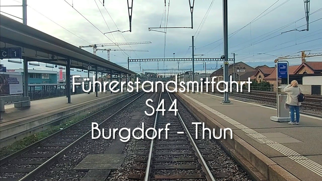 Cab ride in the S44 from Burgdorf to Thun in a BLS RABe 525.