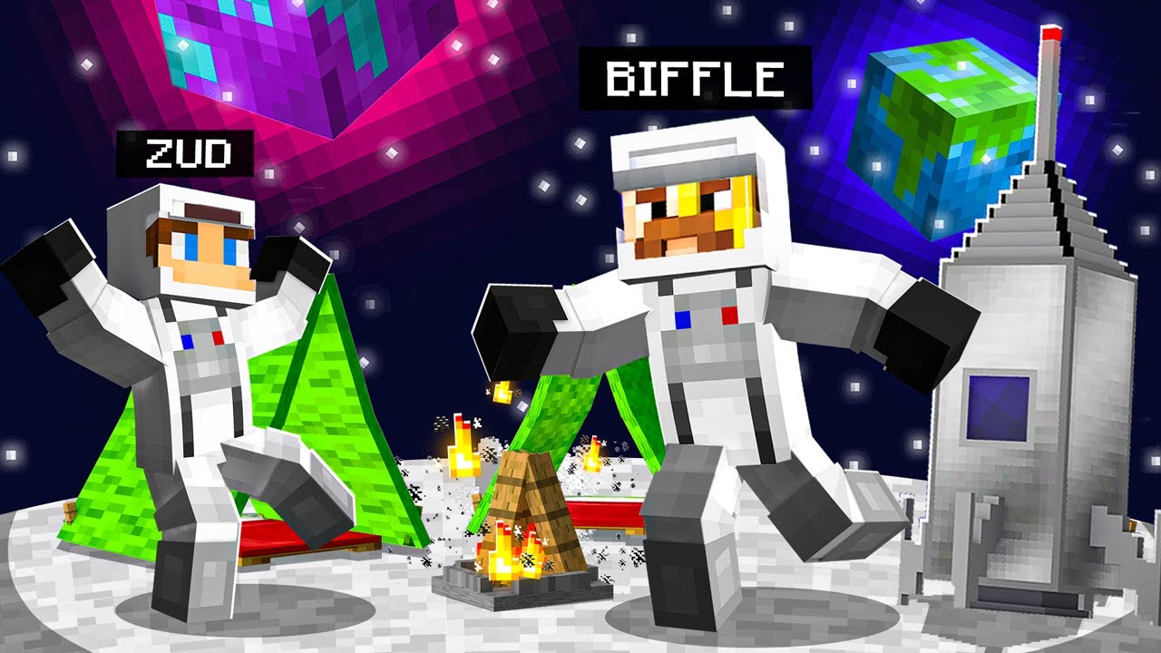 Building A Secret Moon Base on Camp Minecraft