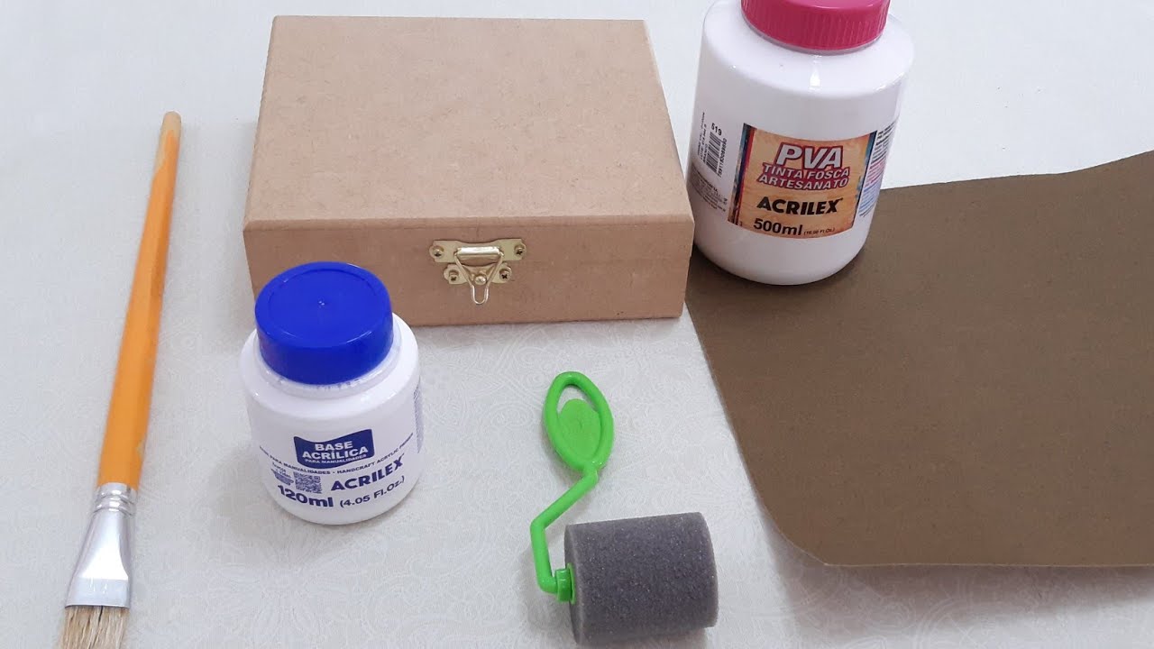 MATERIAIS para PINTAR CAIXA DE MDF | Pintura com pincel e rolinho #rharalembrancas