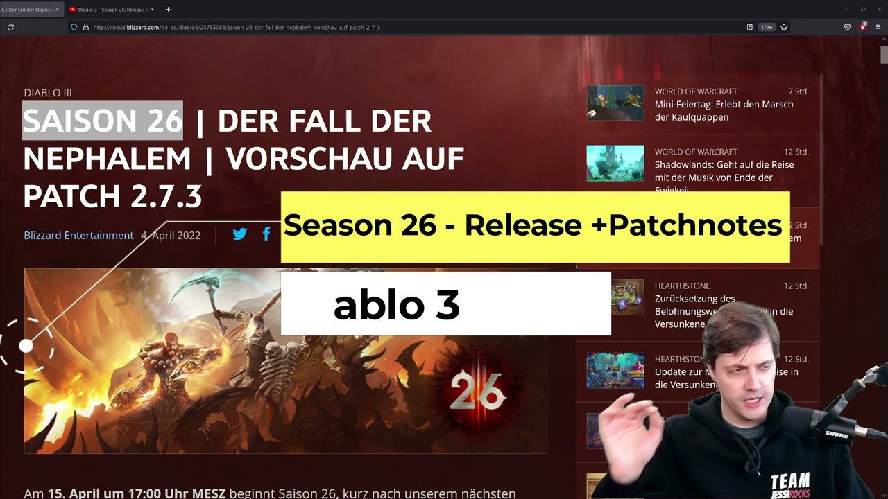 Diablo 3 - Season 26: Release und Patchnotes (Patch 2.7.3)