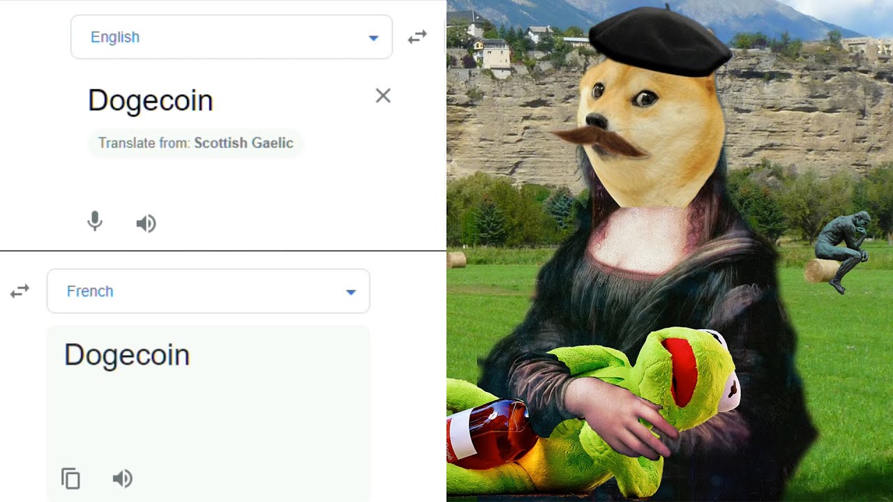 Dogecoin in different languages meme