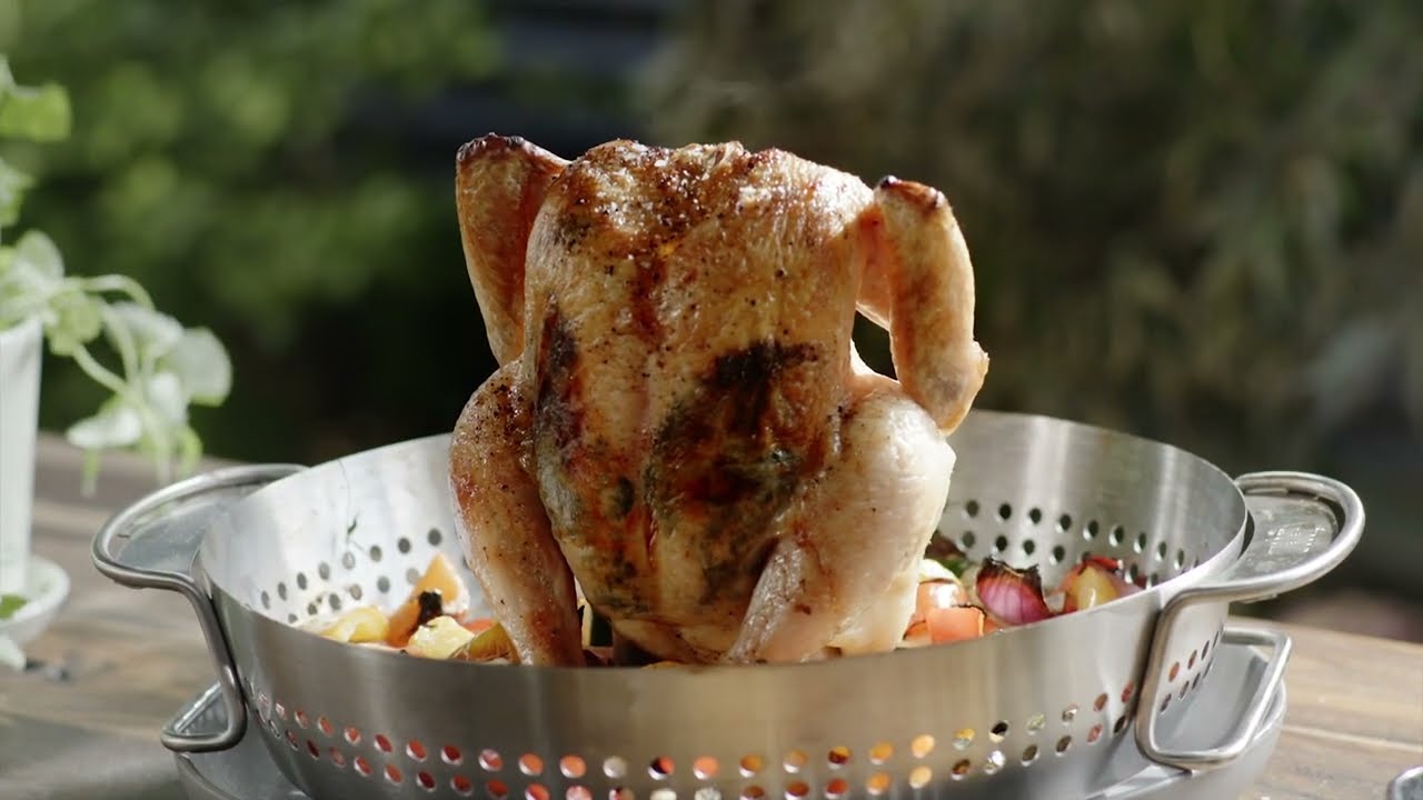 Rapea ja mehukas kokonainen kana - Grillausinspiraatio