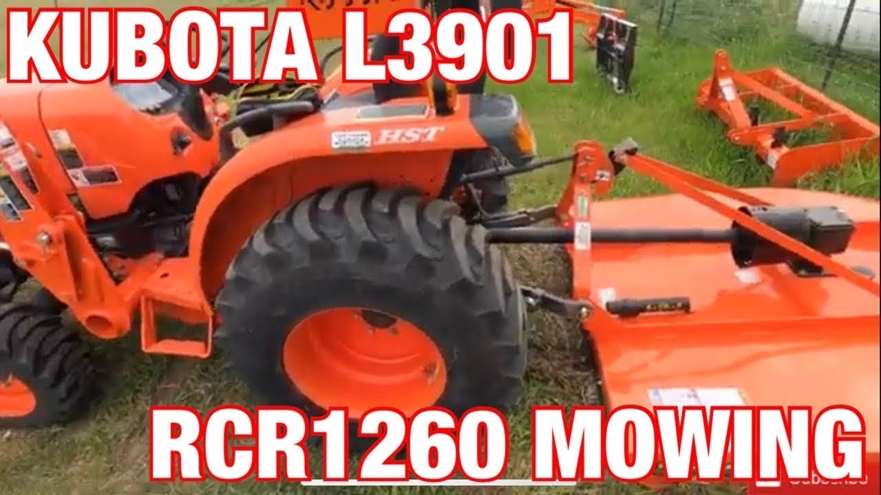 Kubota L3901 & RCR1260 5' Rotary Mower IN ACTION