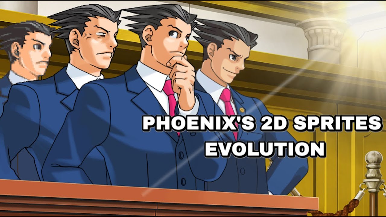 Phoenix Wright's 2D Sprites Evolution in Ace Attorney