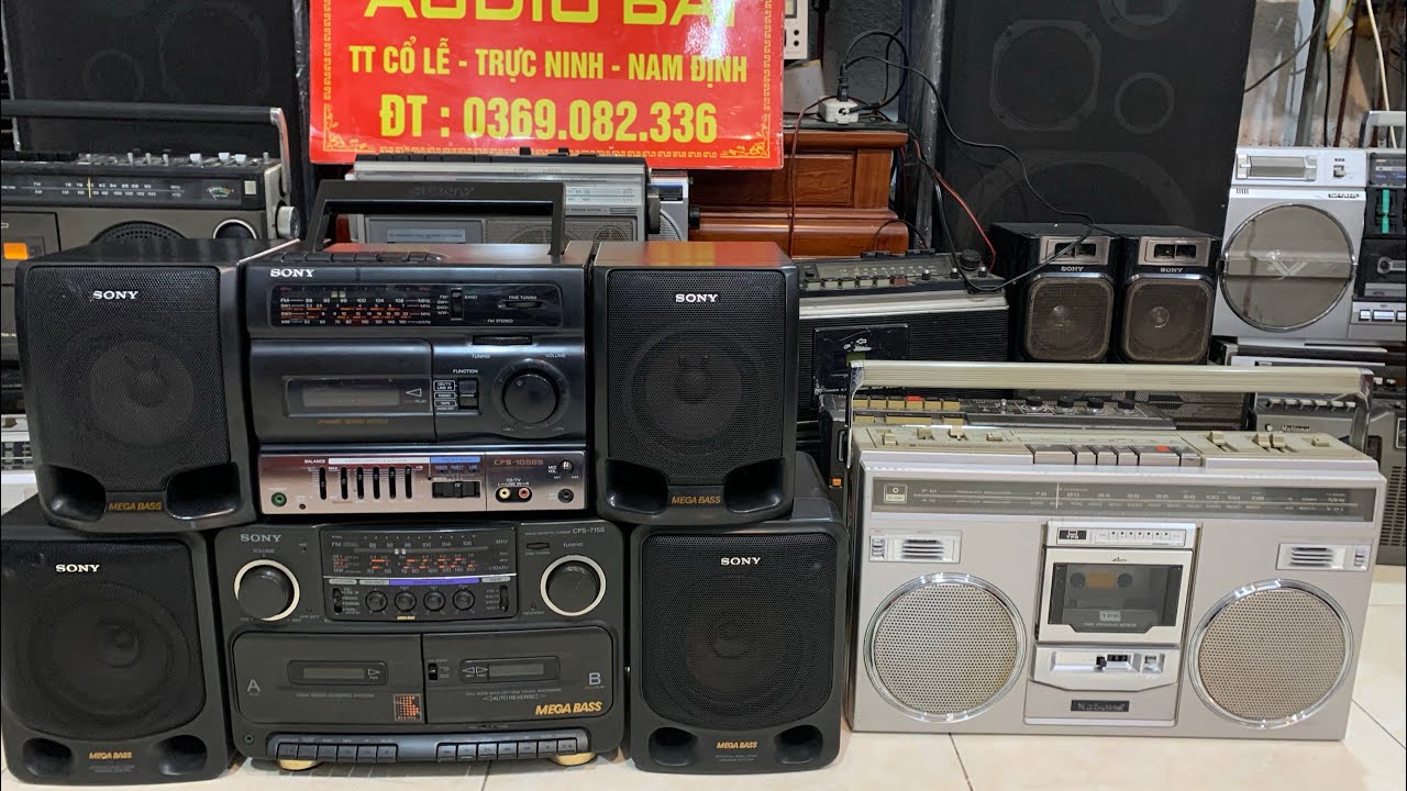 Radio cassette Sony CFS-715S, 1058S, Nationna RX-5100. Chạy tốt.Lh :0369082336