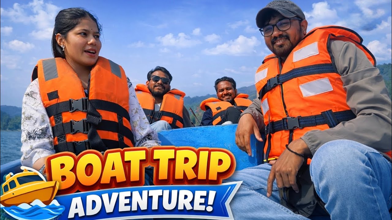 “Life jackets on, worries gone 😍🚤ll “Boat + Dost + Lake = Full Masti 🔥🚤”ll