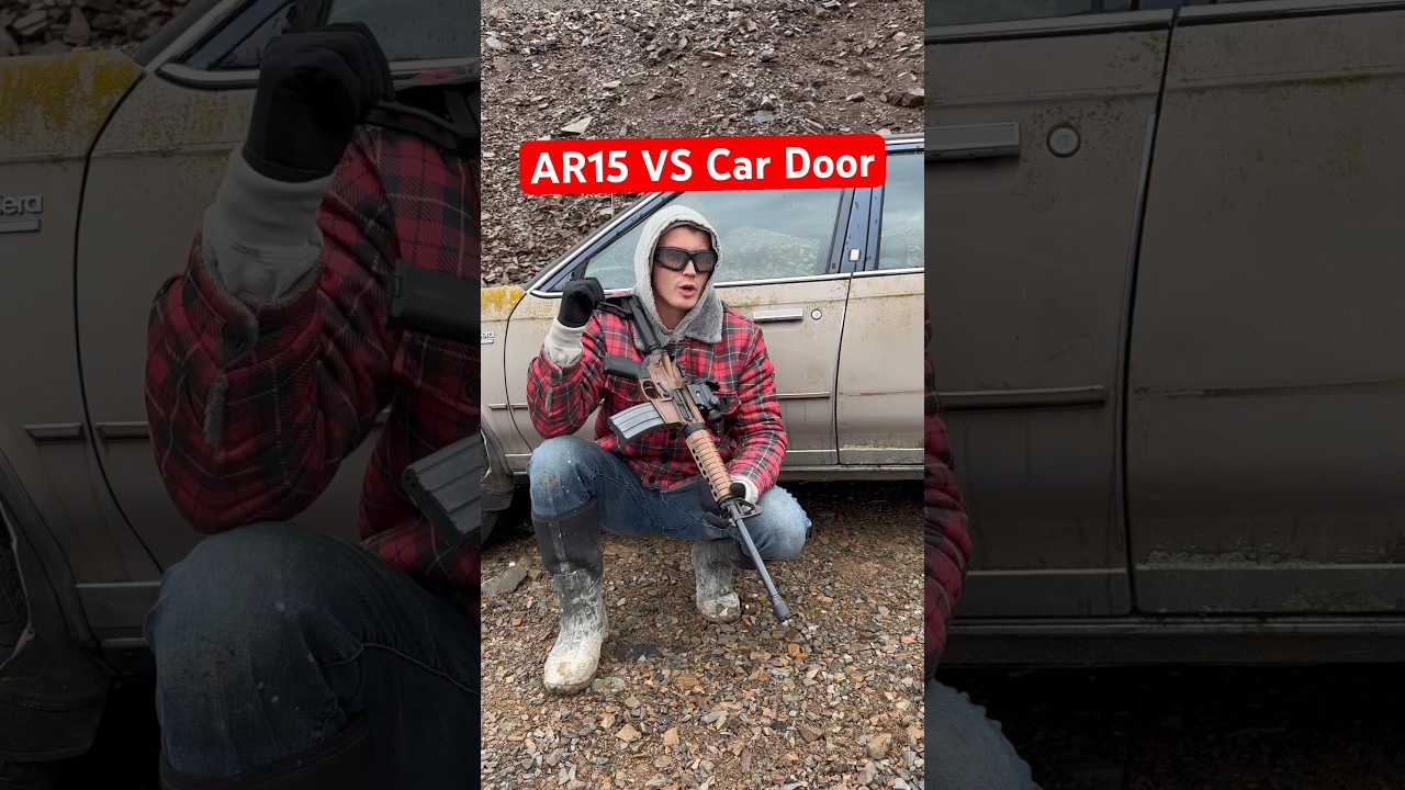 What happens when you shoot a car door with an AR15 Rifle.