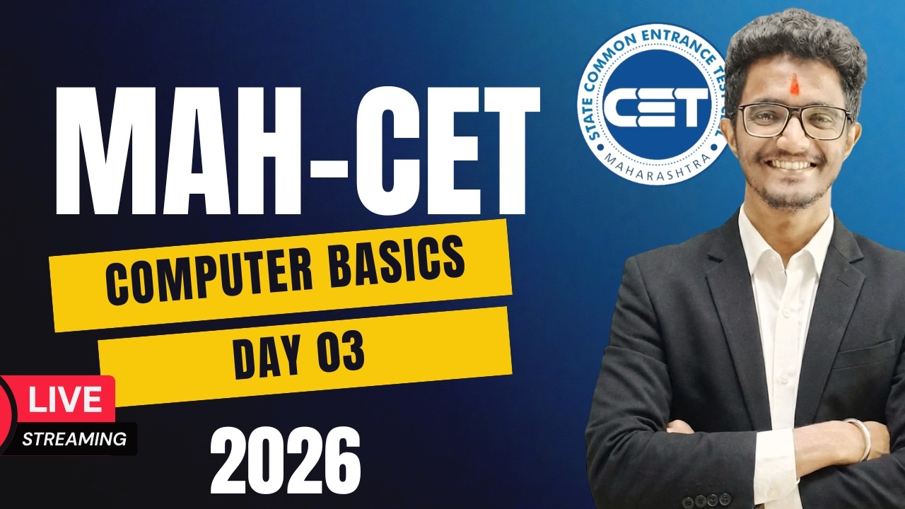 MAH-CET 2026 | Demo Lec 03 | Computer Basics | BHMCT BBA BCA BMS BBM LLB CET Full Batch