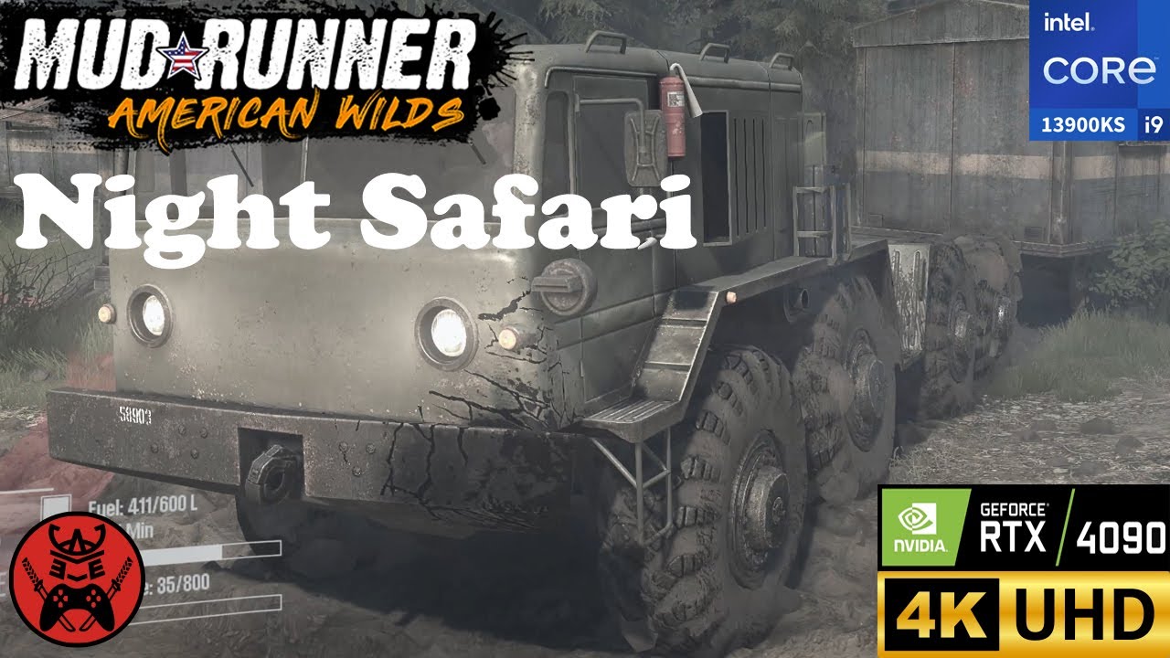 🌃🏞️ MudRunner - Night Safari (Challenge ★☆☆) D-537 | 4K 60FPS PC