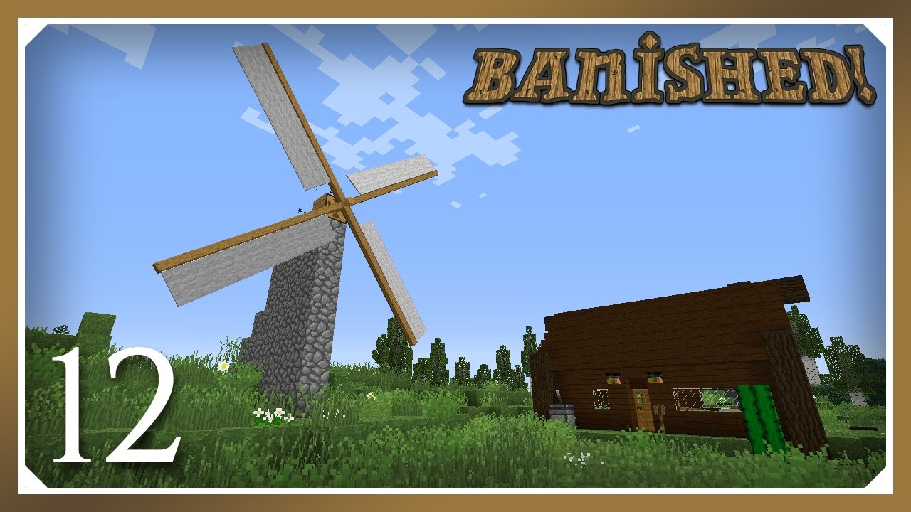 Minecraft Banished Modpack | Windmill & Saw! | E12 (Harsh Survival Minecraft 1.10.2)
