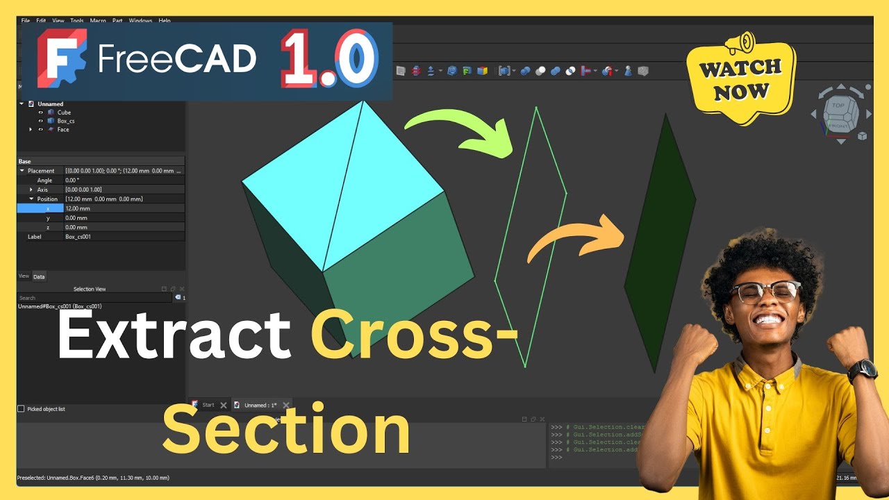 ✅How to Extract Cross-Section from an Object in FreeCAD 1.0