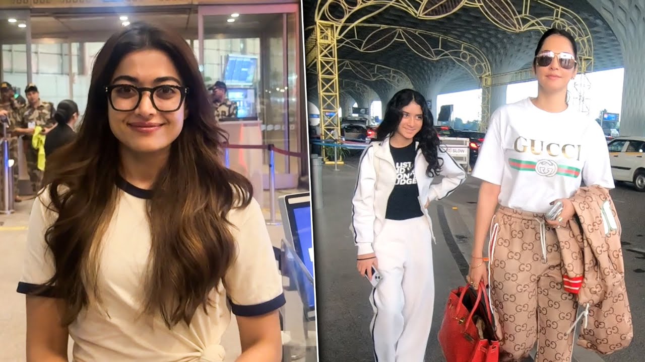 Pan-India Star Rashmika Mandanna & Gucci Girl Isha Koppikar Spotted At Mumbai Airport