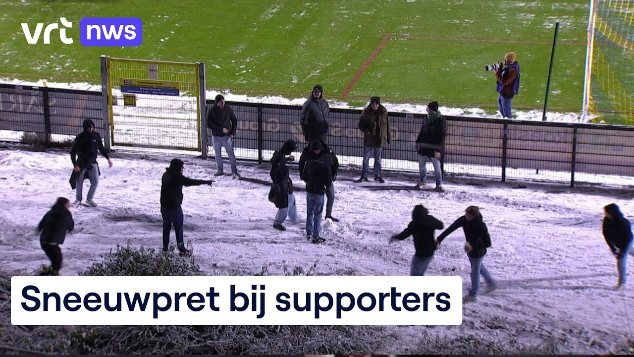 Voetbalwedstrijd tussen Union en Cercle Brugge krijgt vervolg met sneeuwbalduel tussen supporters