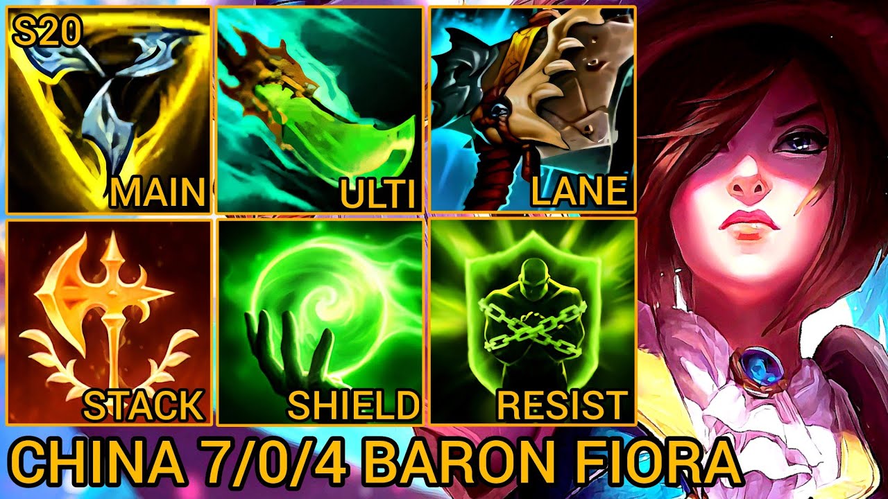 Back Door FIORA So Strong In Baron Lane - China Wild Rift New Build & Runes By Tiarty