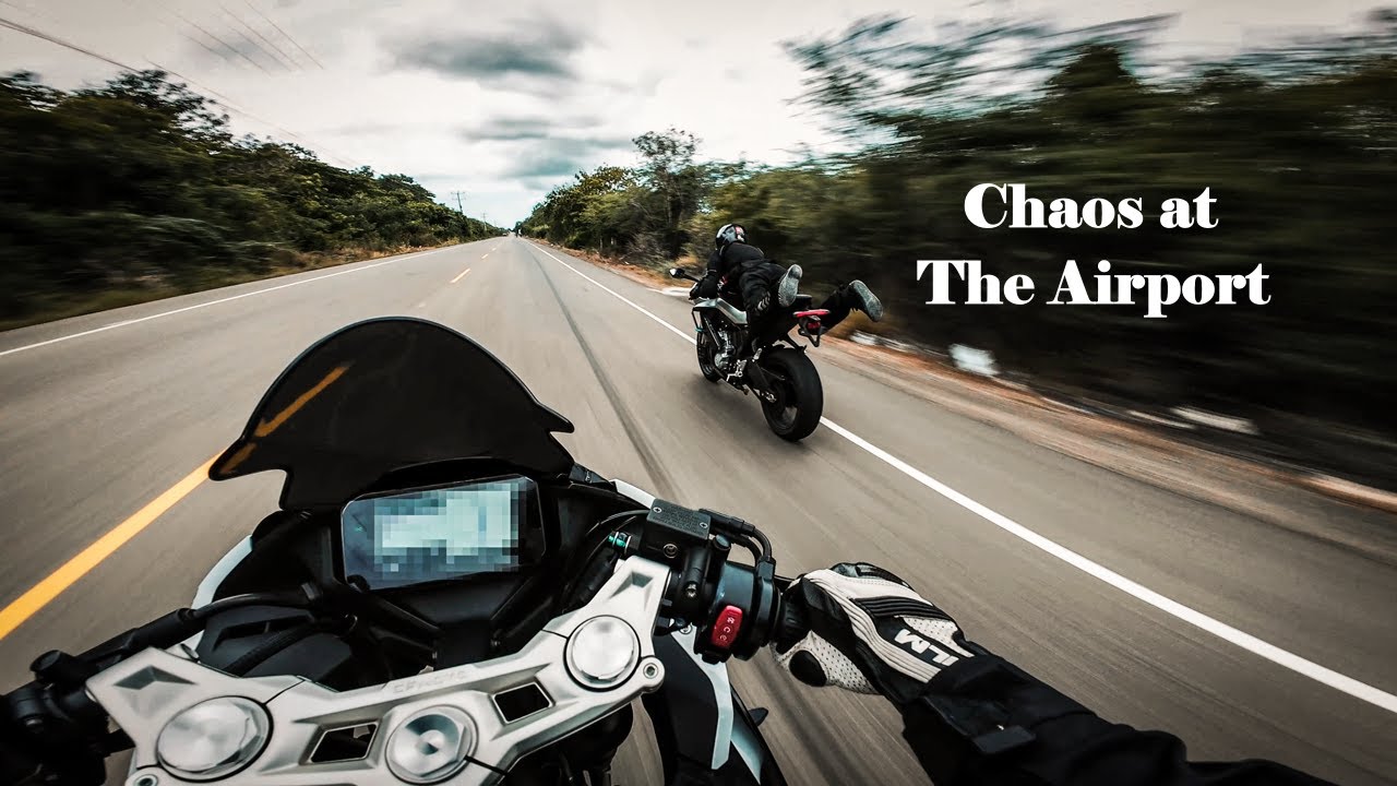Chaos at The Airport Part 1 | ASMR | DJI Osmo Action 4 | CFMOTO 300SR YOSHIMURA R77 [POV 4K]