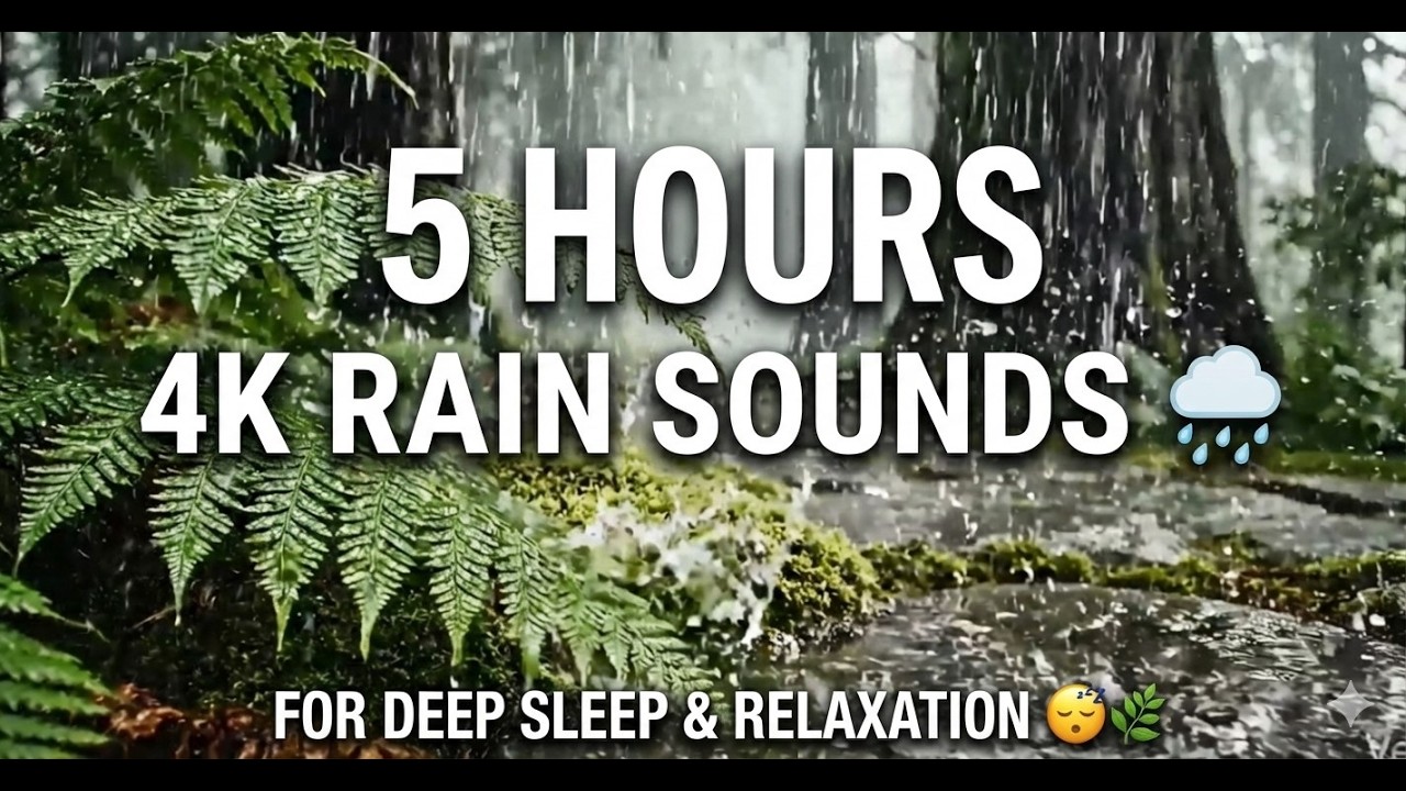 Ultimate 4K Rain Ambience (5 Hours) 🌿 Soothing Rain for Anxiety Relief 🧘💆‍♀️