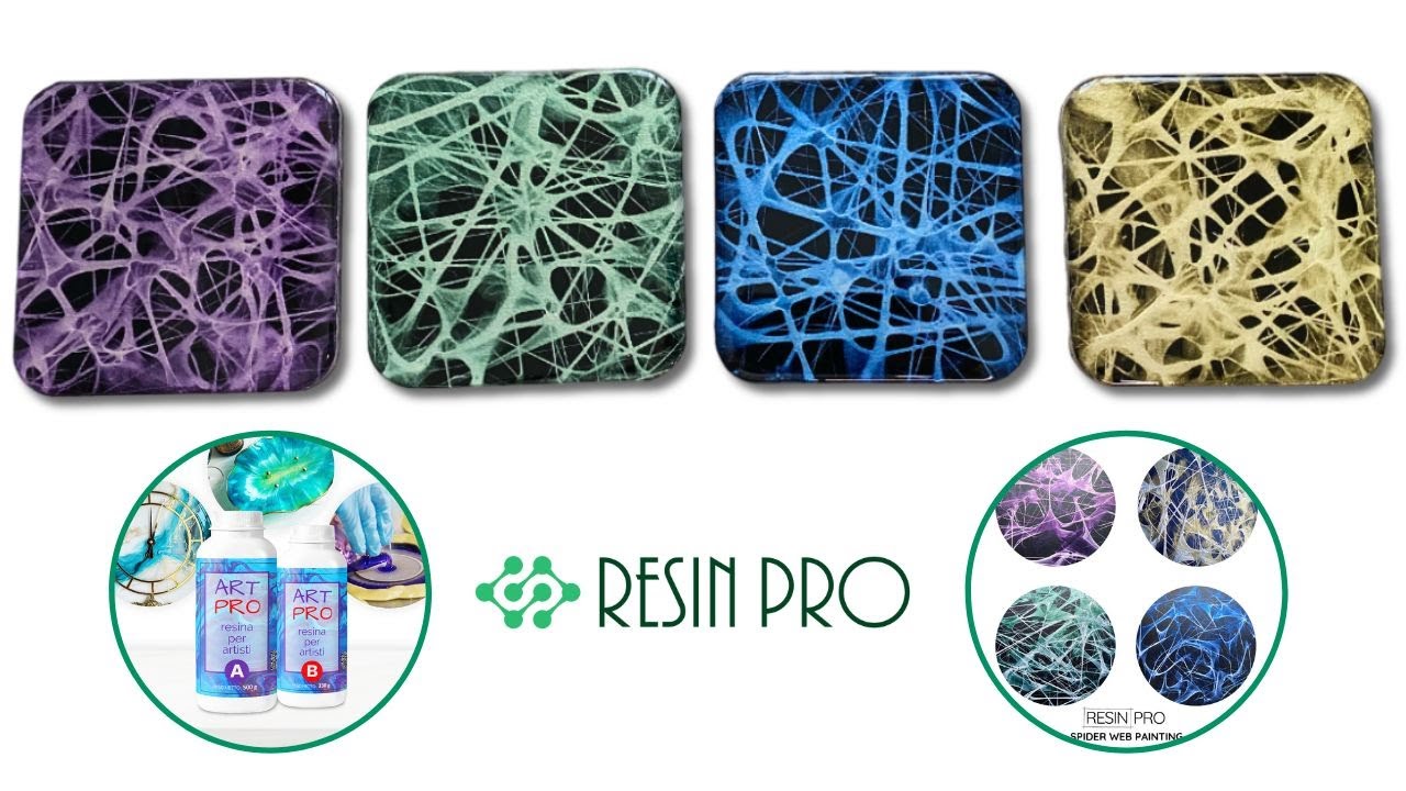 Posavasos con efecto tela de araña y resina de Resin Pro