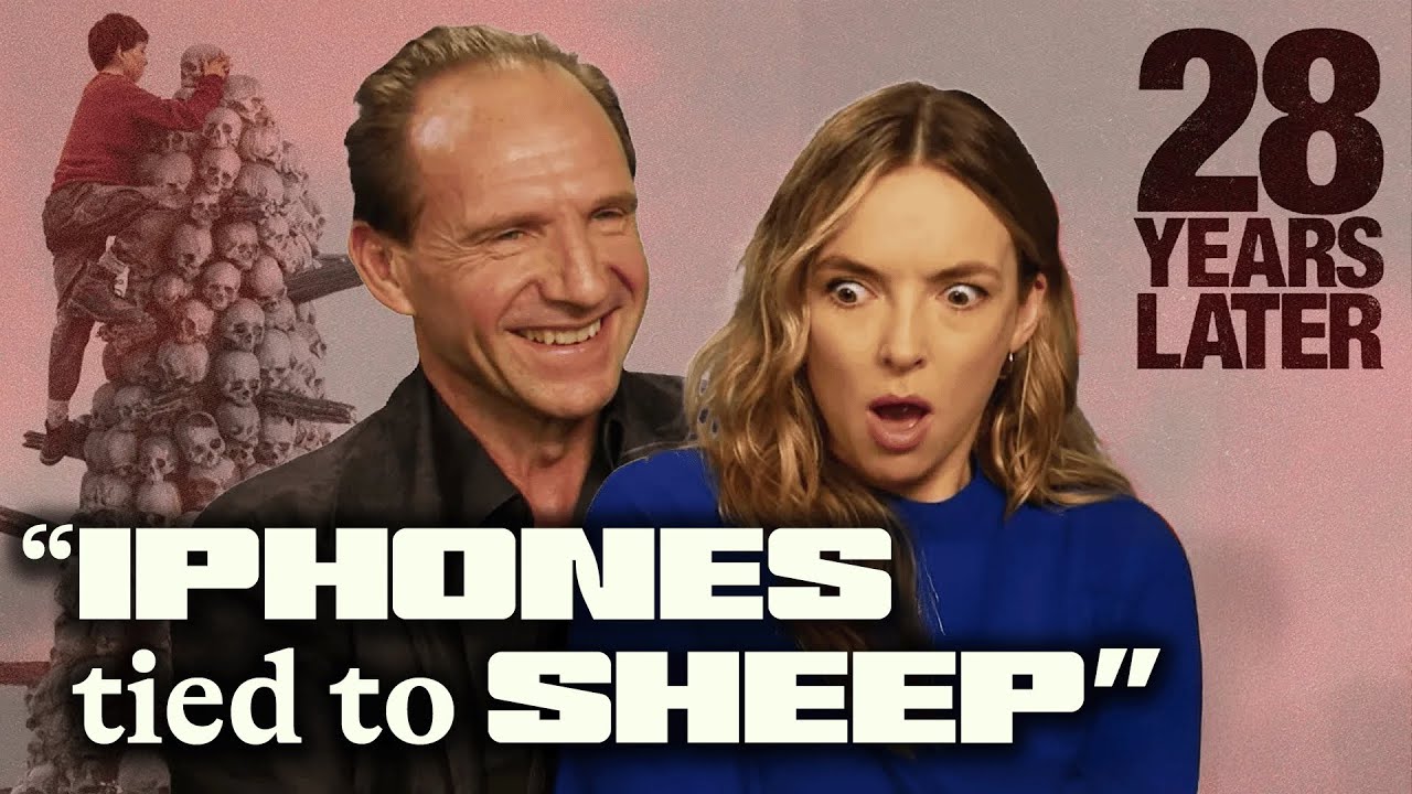 Our question stumps Ralph Fiennes and Jodie Comer in 28 YEARS LATER interview
