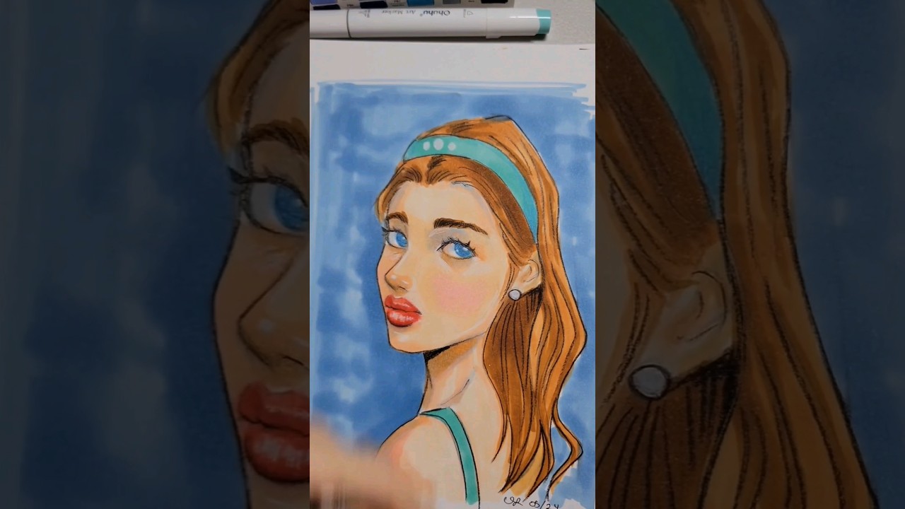 #timelapse #sketch #markerart #ohuhu #markers #ohuhuart #portraitart #traditionalart #sketchbook