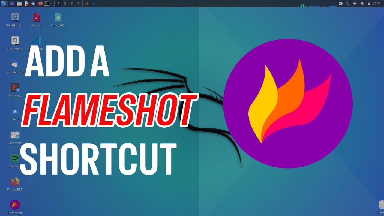 How to add a Flameshot shortcut key in Kali Linux